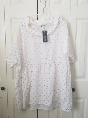 KOZAN CONFETTI top / tunic 2X nwt cowl neckline